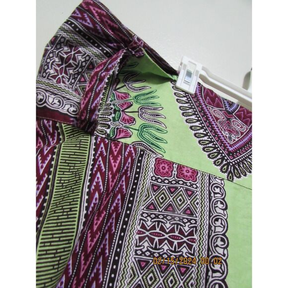 RAINBOW WOMEN'S BOHO WRAP SKIRT MAXI COTTON LIME GREEN PURPLE SIDE POCKETS BEACH - Picture 7 of 11